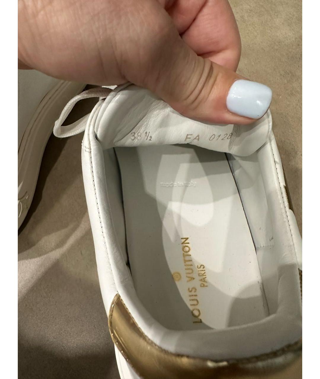 LOUIS VUITTON Белые кожаные кроссовки, фото 6