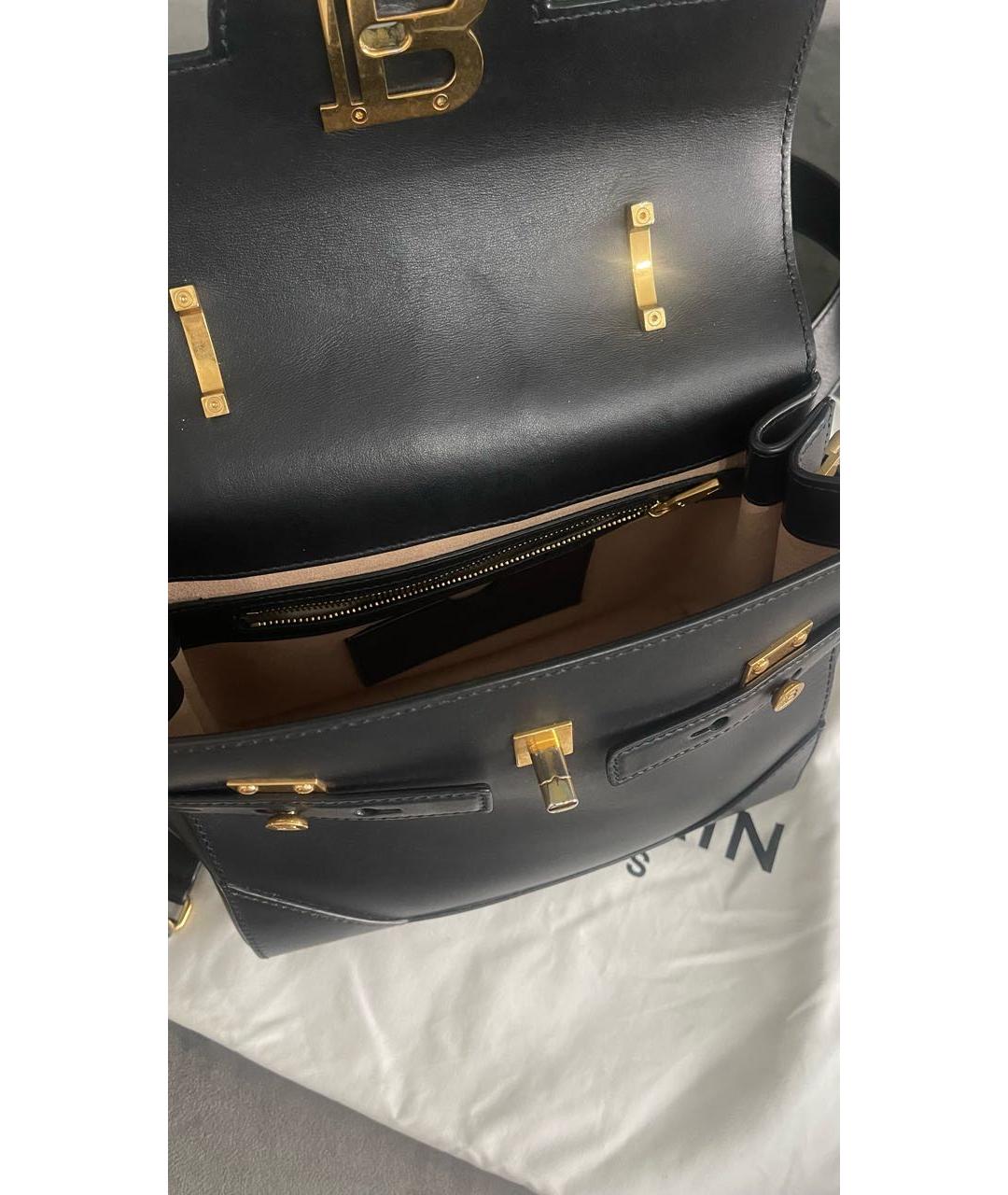 BALMAIN Черная кожаная сумка с короткими ручками, фото 4