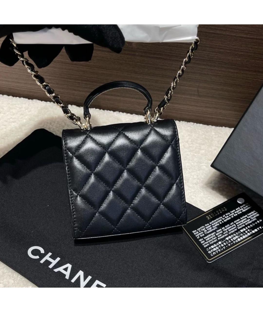 CHANEL Черная кожаная сумка через плечо, фото 2
