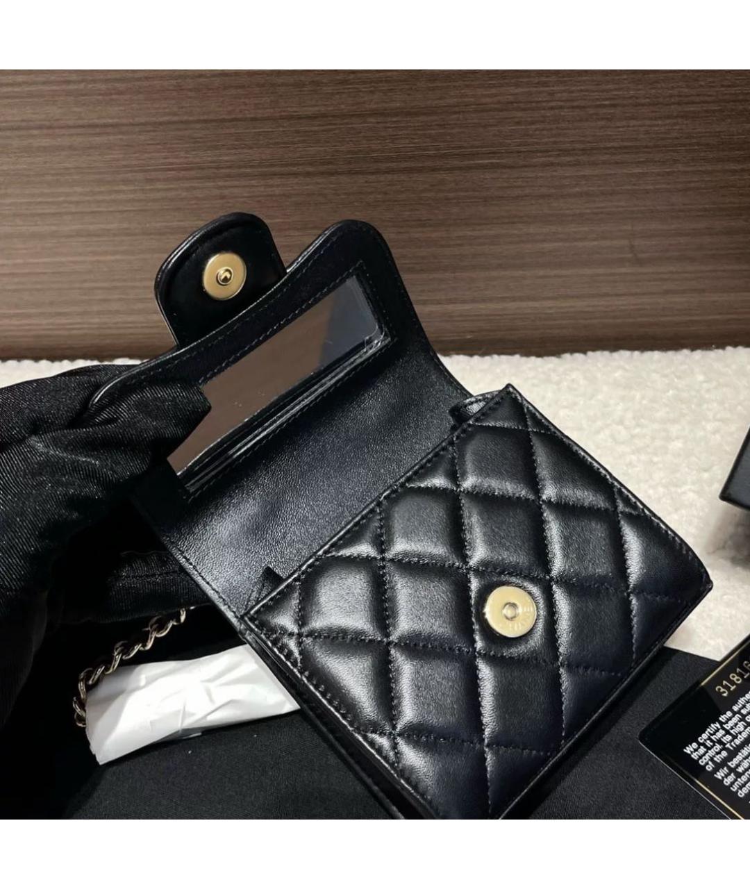 CHANEL Черная кожаная сумка через плечо, фото 4