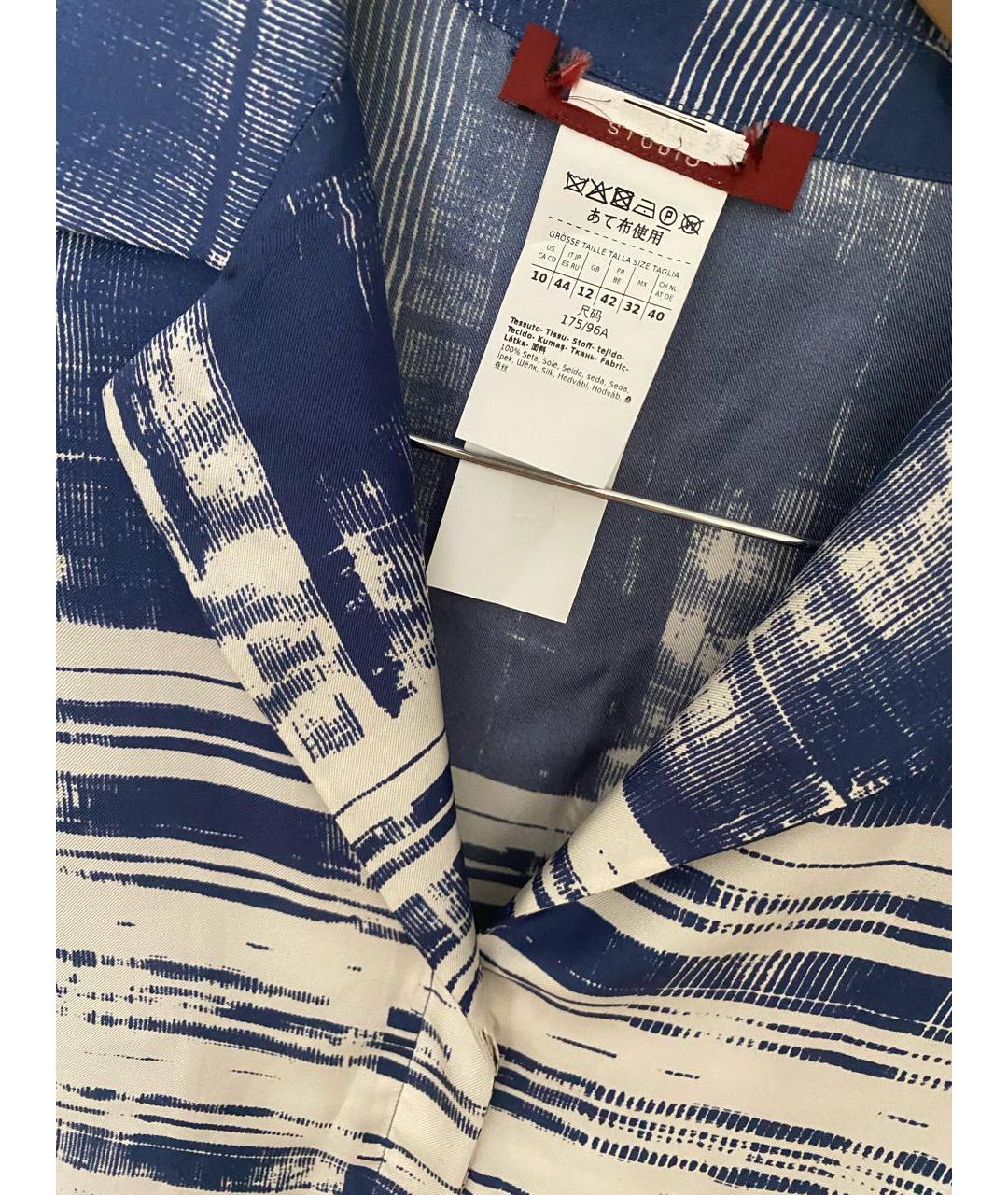 MAX MARA STUDIO Голубой шелковый костюм с брюками, фото 3