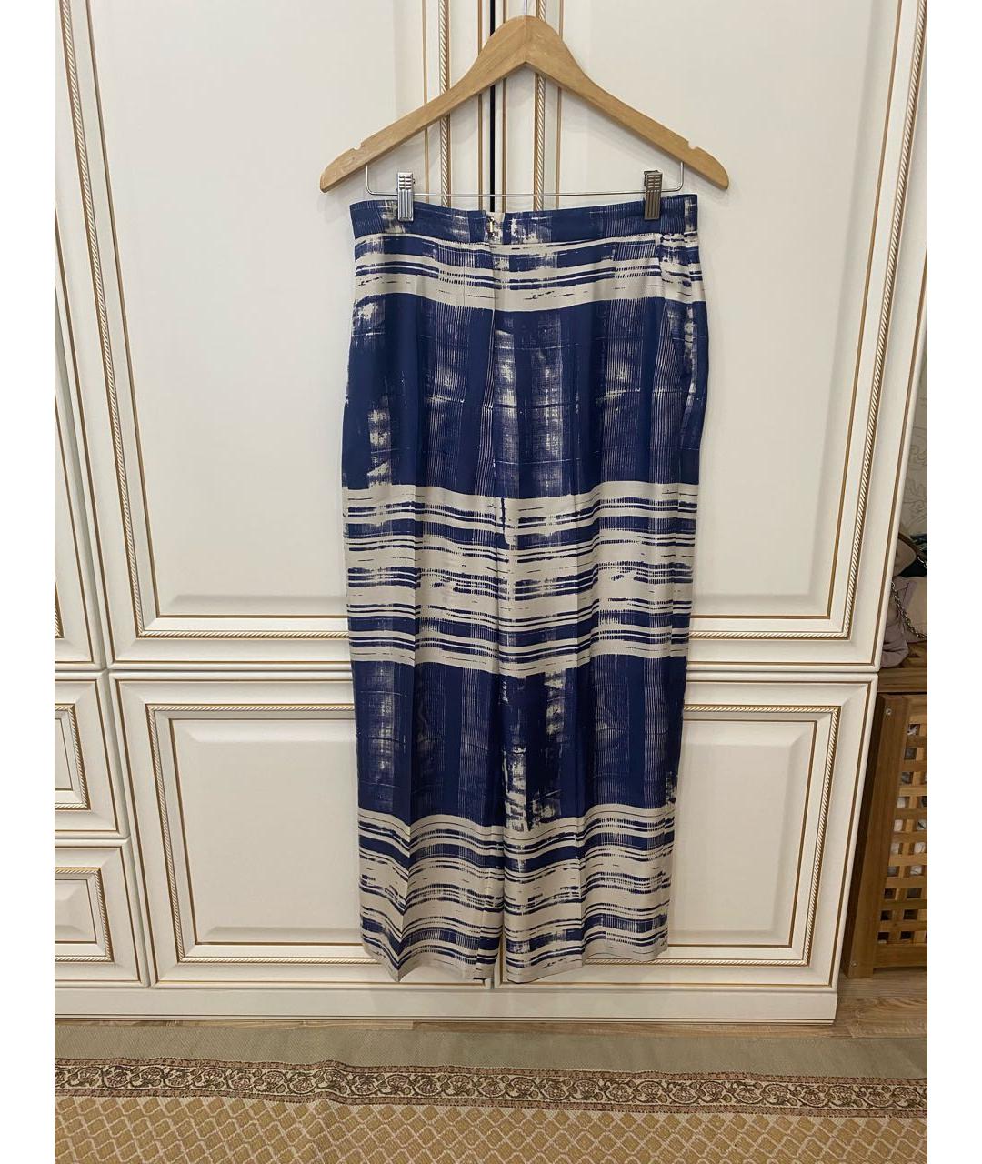 MAX MARA STUDIO Голубой шелковый костюм с брюками, фото 2