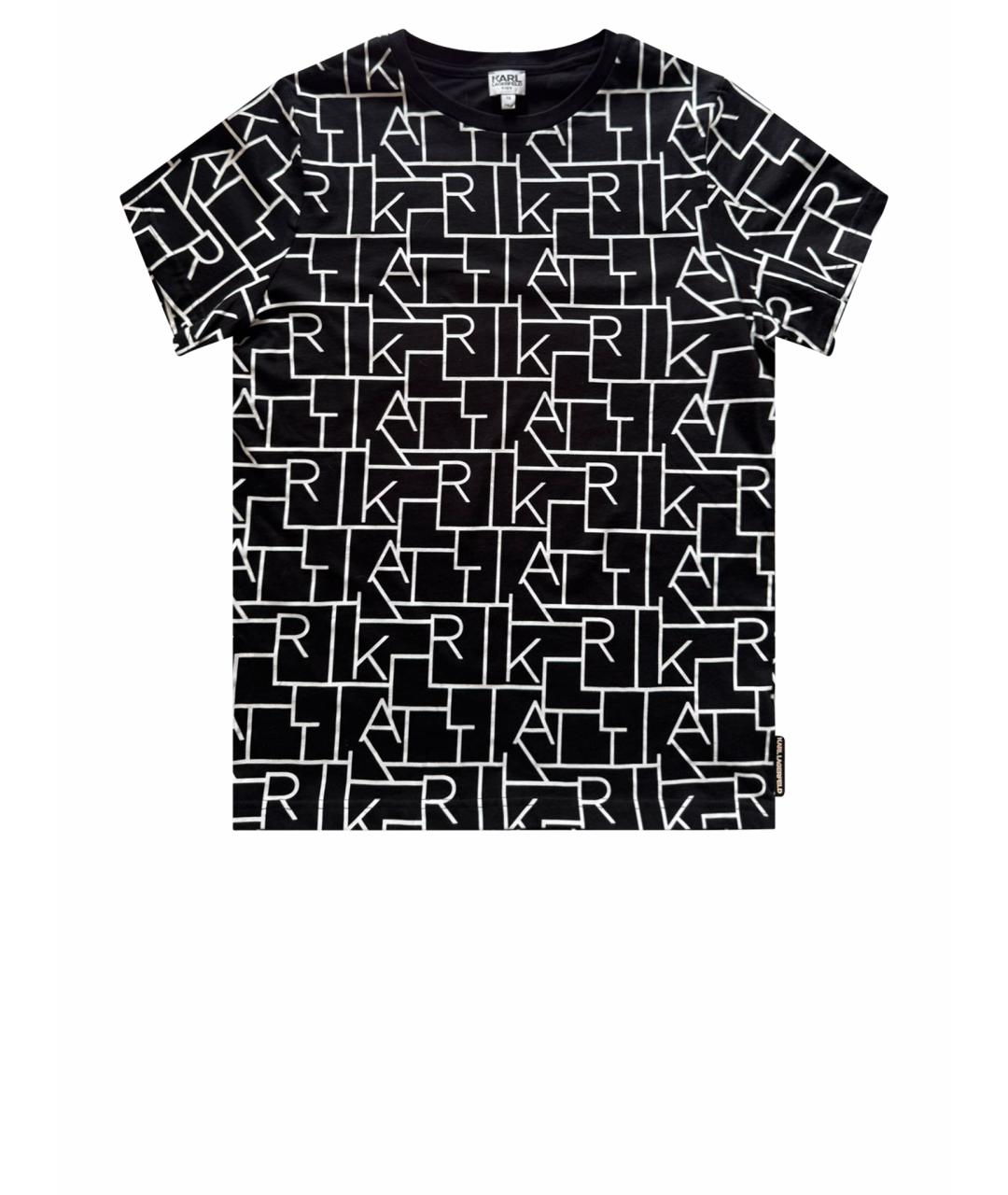 KARL LAGERFELD KIDS Черная хлопковая детская футболка, фото 1