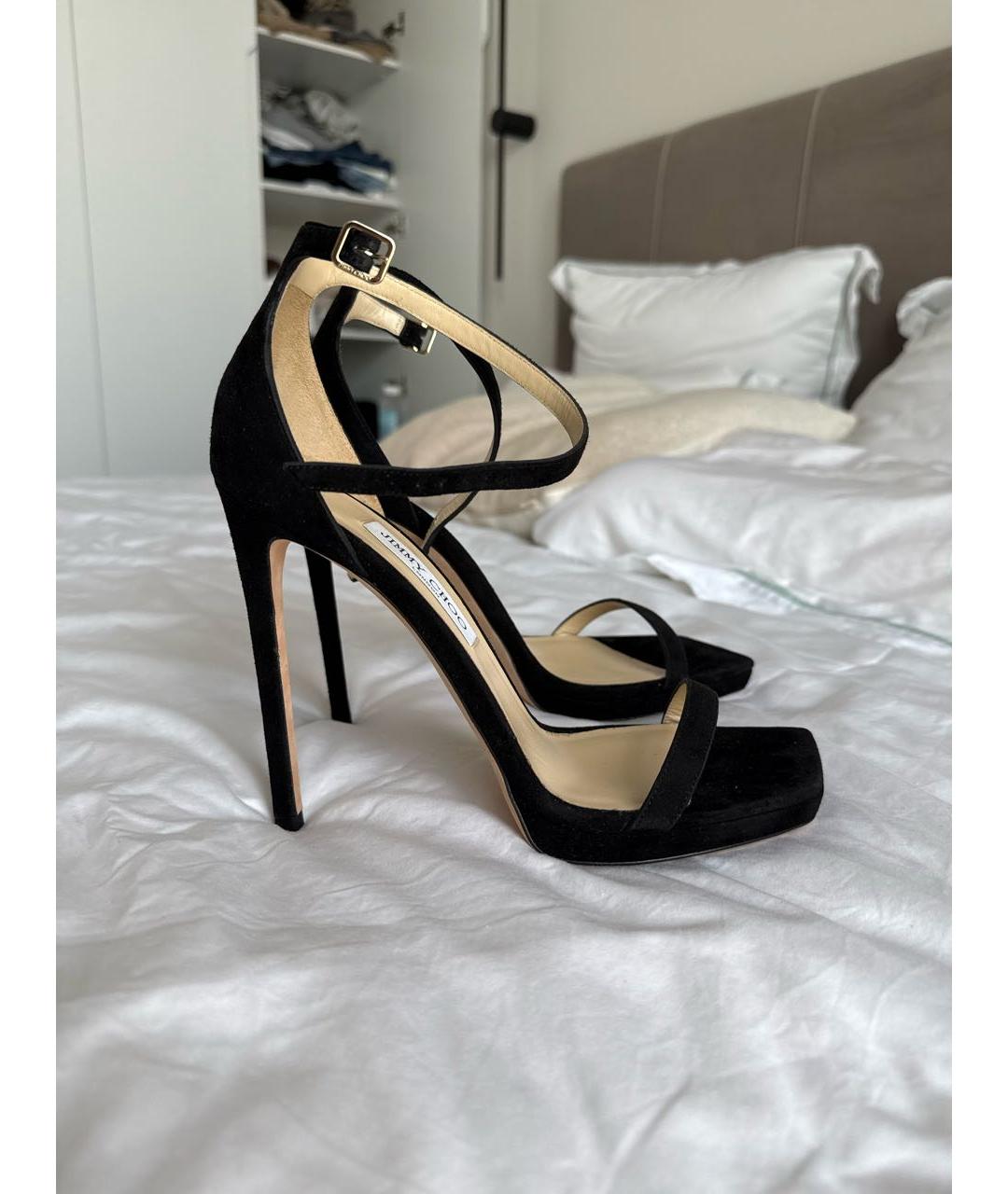 JIMMY CHOO Черные замшевые босоножки, фото 7