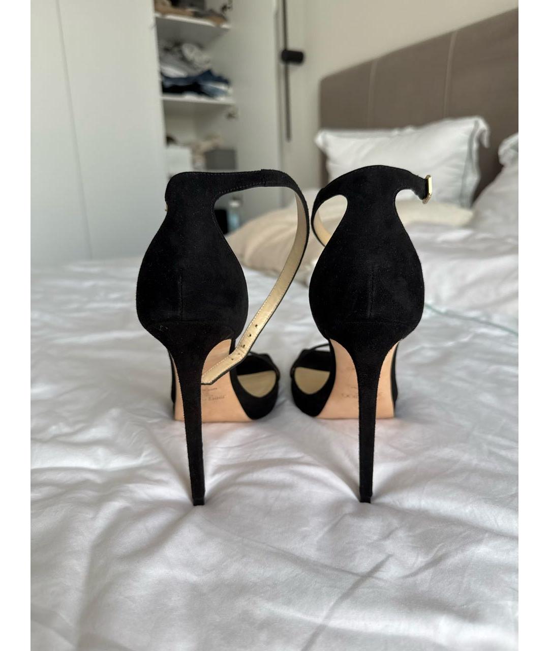 JIMMY CHOO Черные замшевые босоножки, фото 4