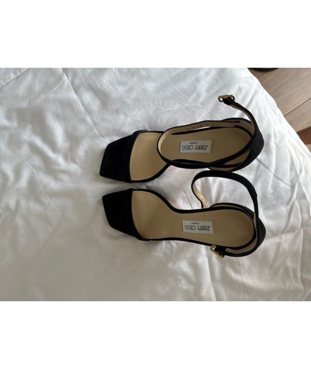 JIMMY CHOO Черные замшевые босоножки, фото 3