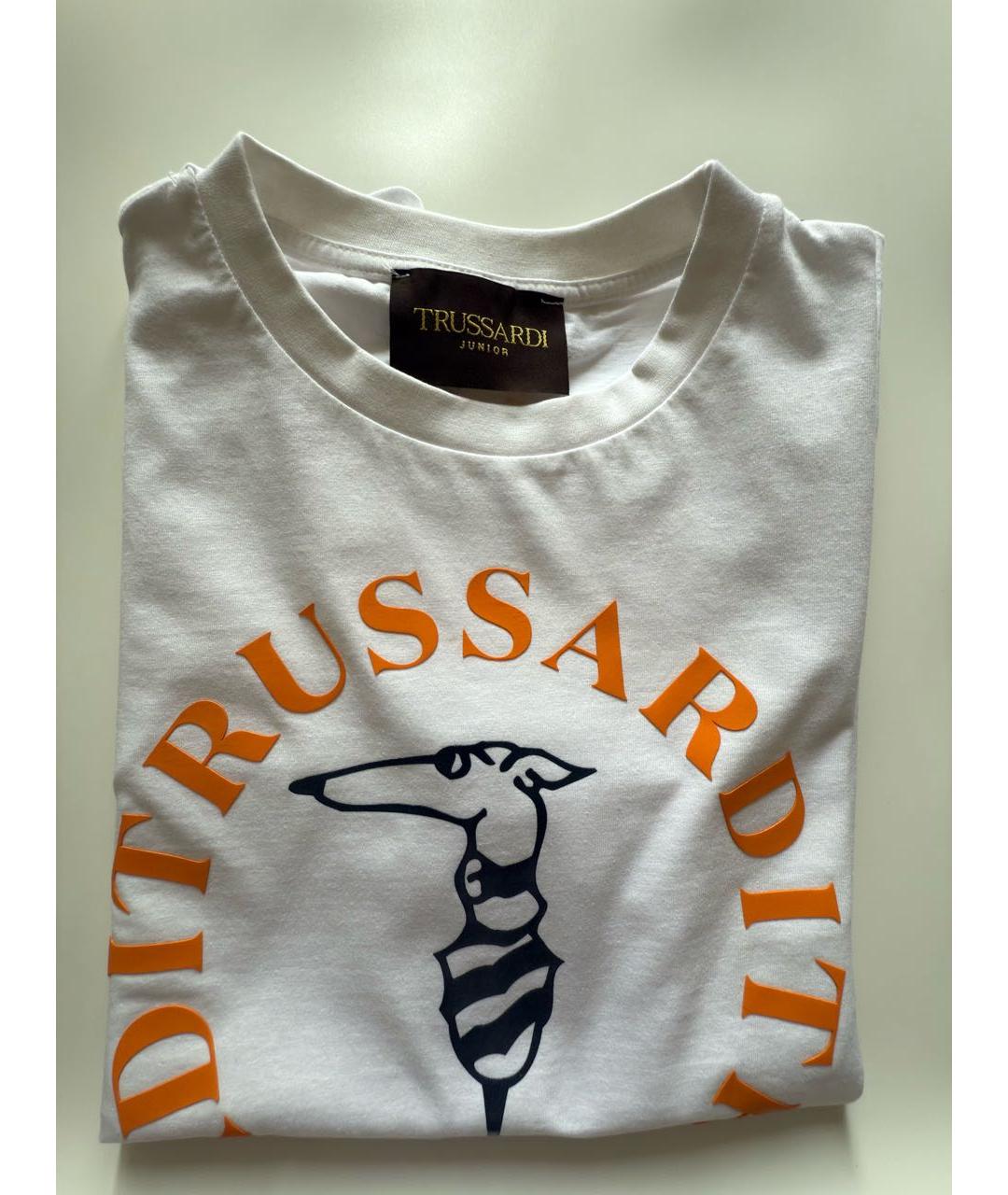 TRUSSARDI Белая хлопковая детская футболка, фото 8