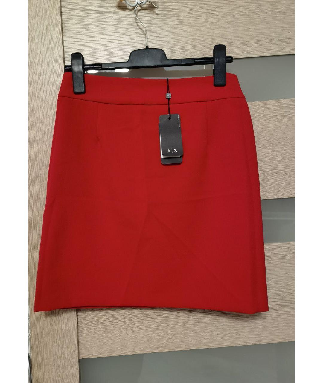 ARMANI EXCHANGE Красная полиэстеровая юбка мини, фото 2