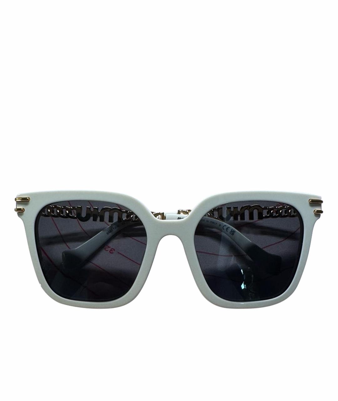 MIU MIU Белые пластиковые солнцезащитные очки, фото 1
