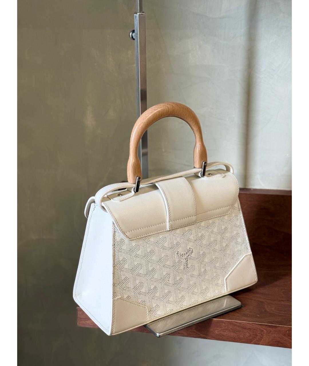 GOYARD Белая сумка с короткими ручками из искусственной кожи, фото 7
