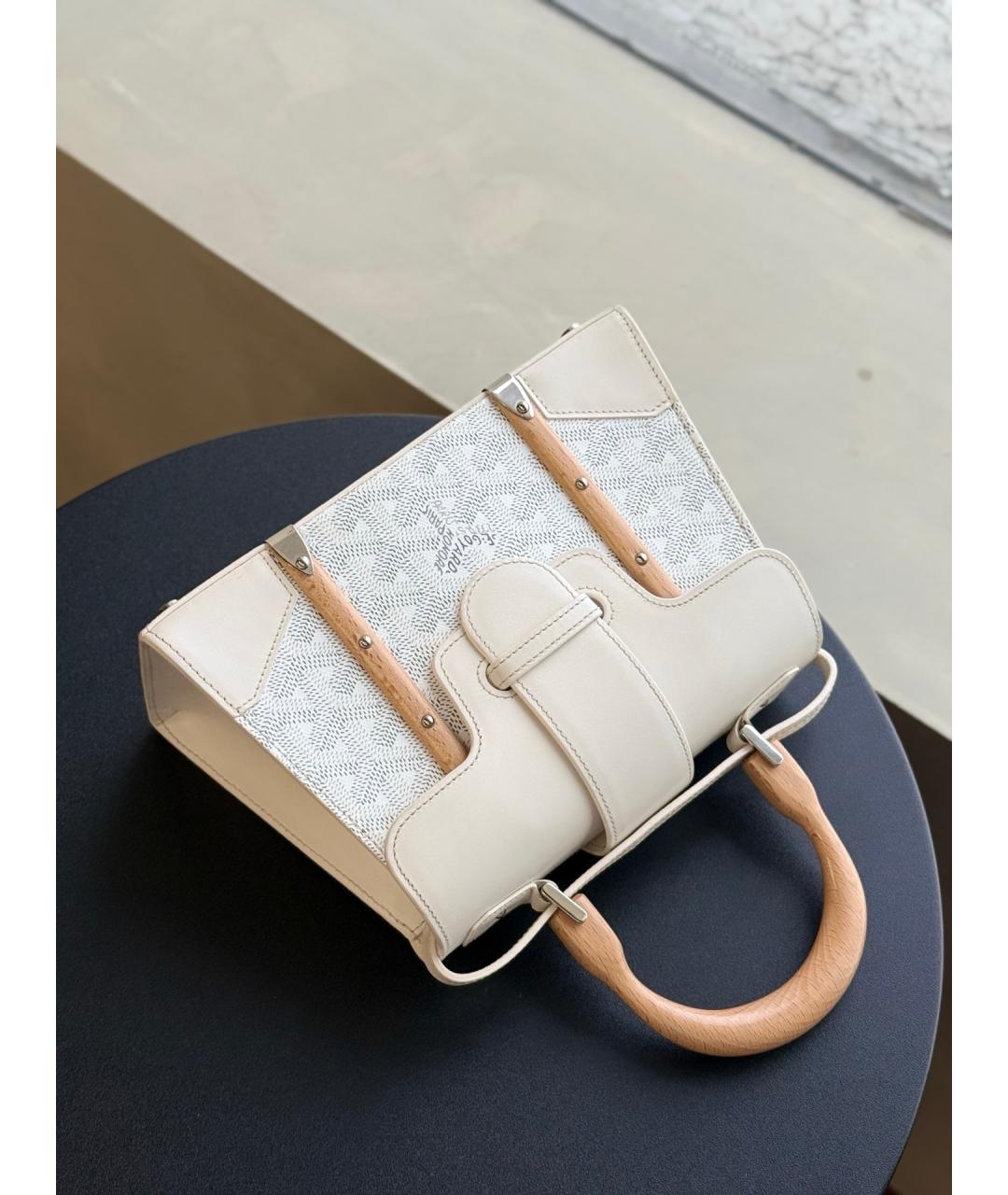 GOYARD Белая сумка с короткими ручками из искусственной кожи, фото 8