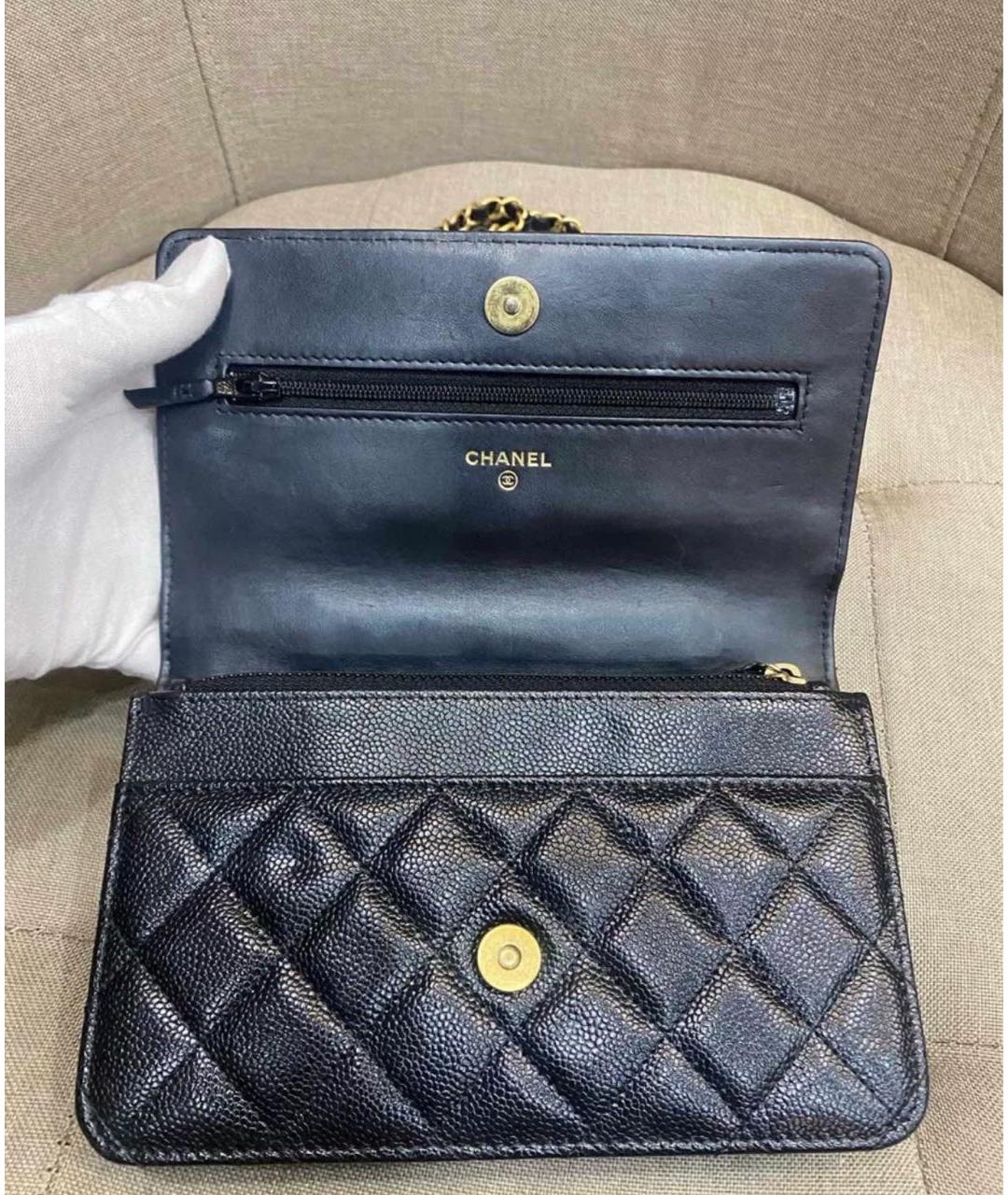 CHANEL Черная кожаная сумка через плечо, фото 6