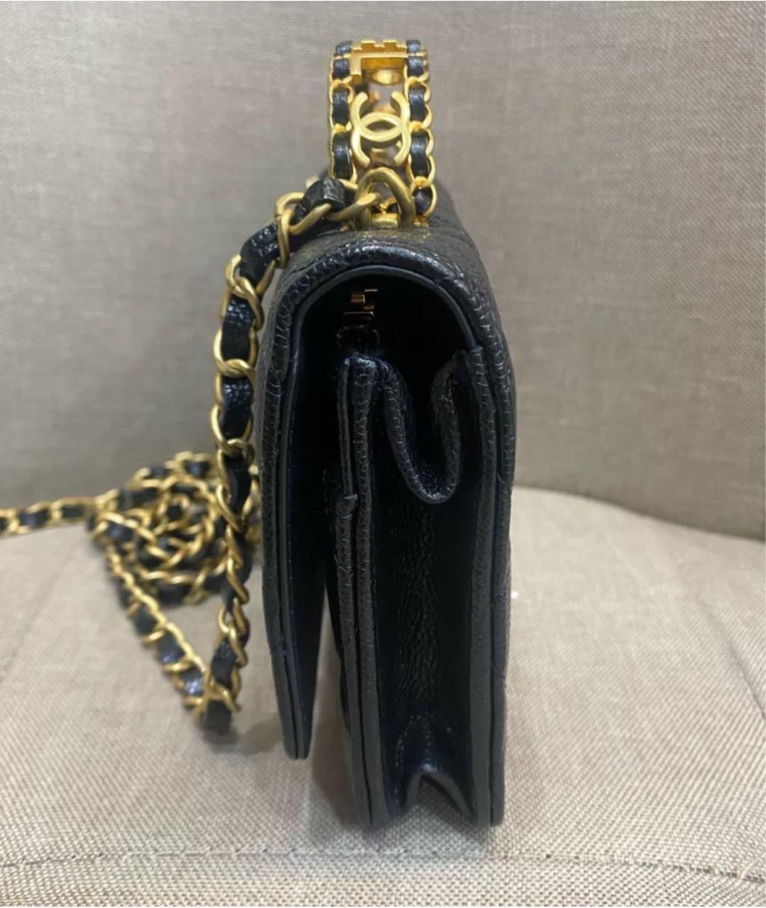CHANEL Черная кожаная сумка через плечо, фото 4