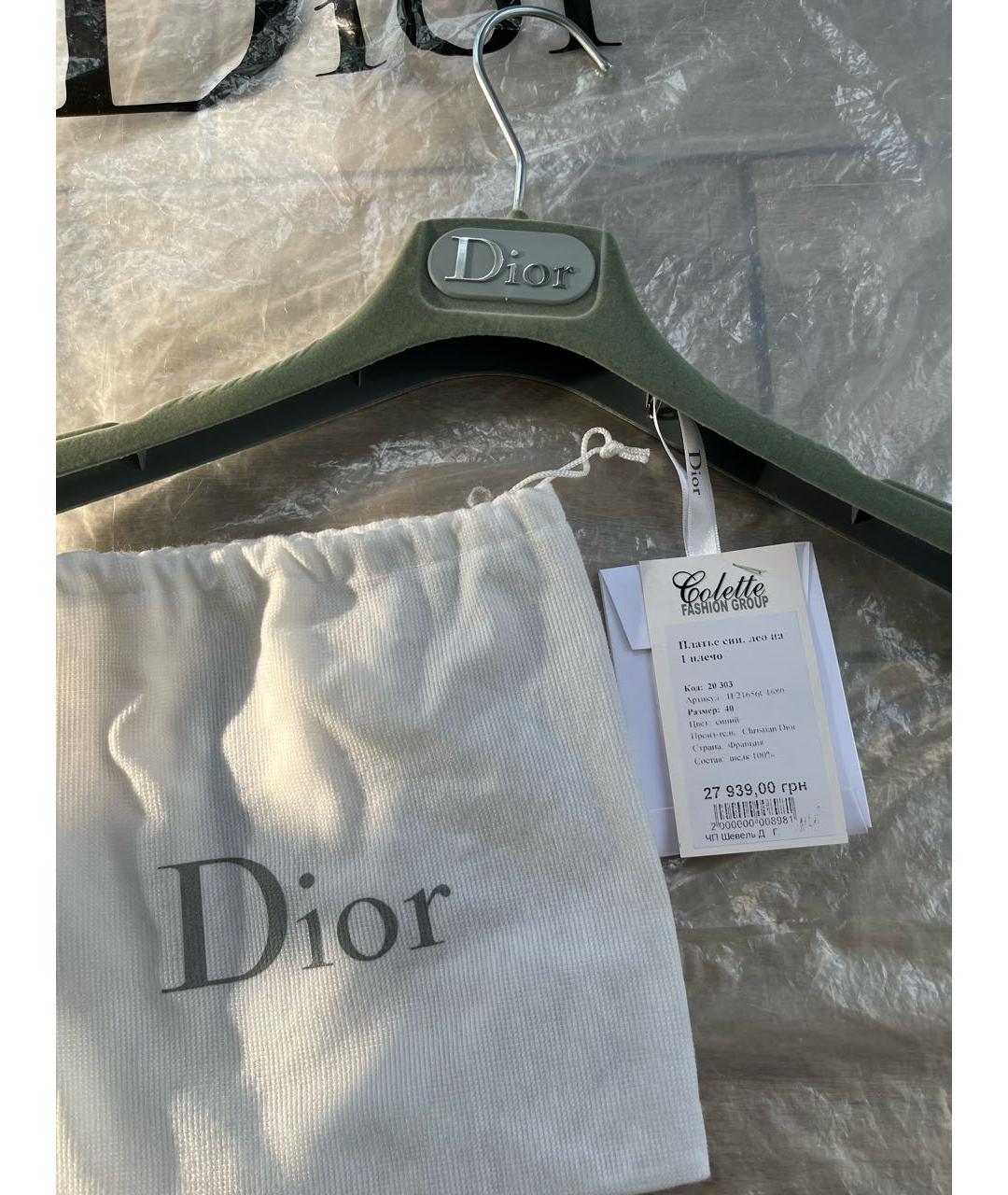 CHRISTIAN DIOR Голубое шелковое платье, фото 5