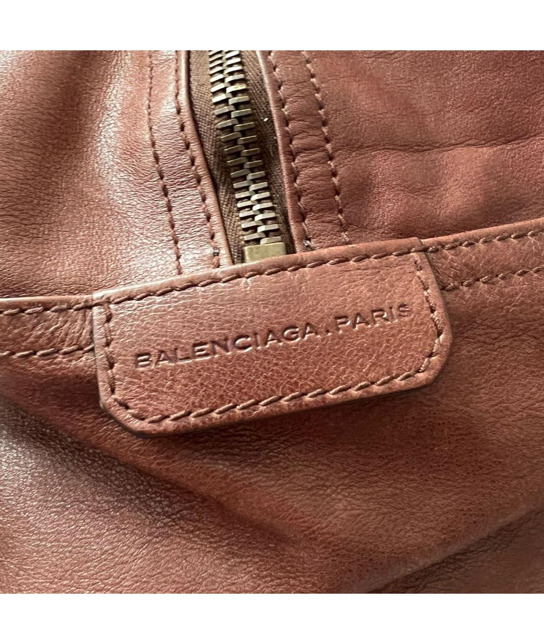 BALENCIAGA Коричневая кожаная дорожная/спортивная сумка, фото 5