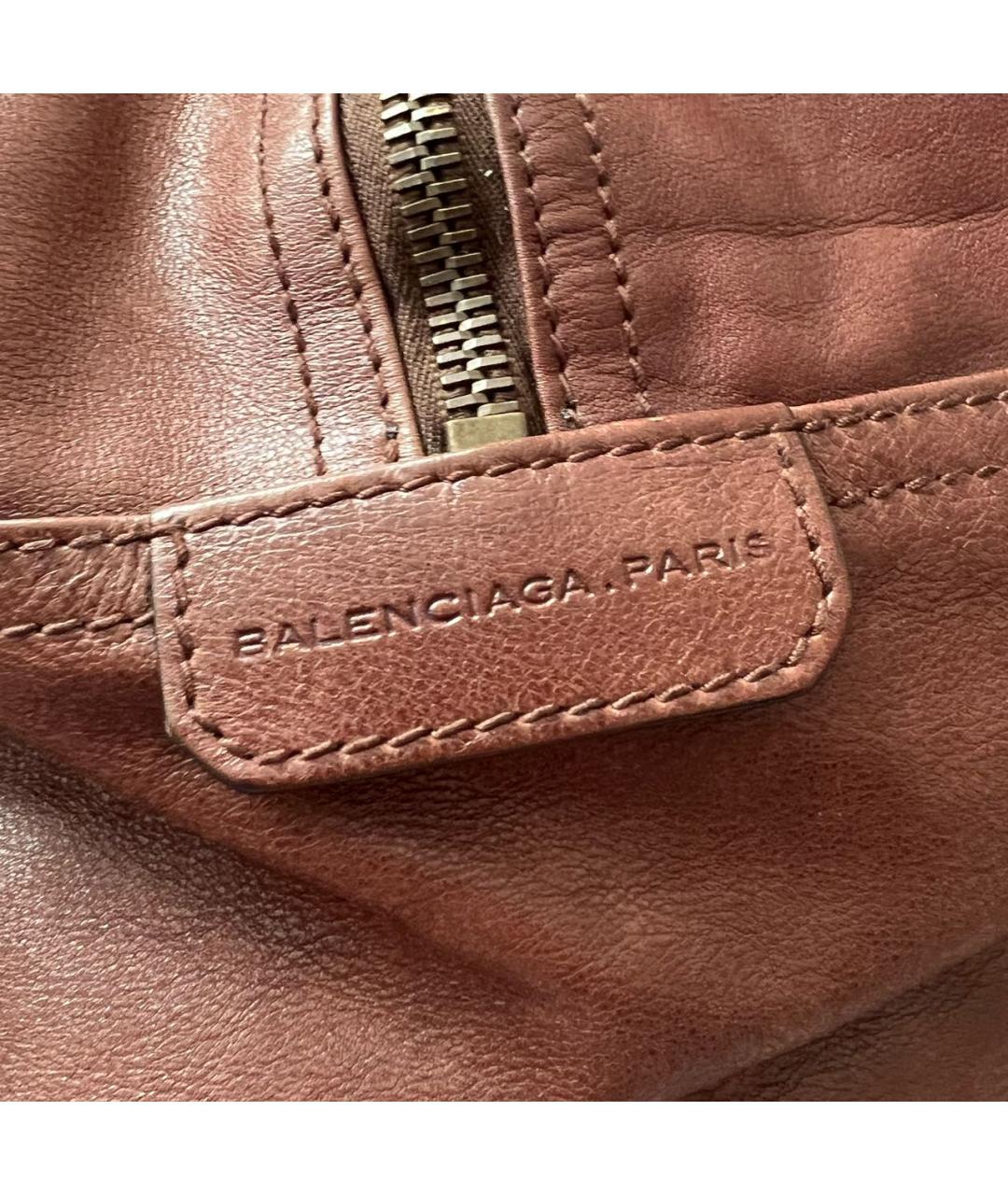 BALENCIAGA Коричневая кожаная дорожная/спортивная сумка, фото 7