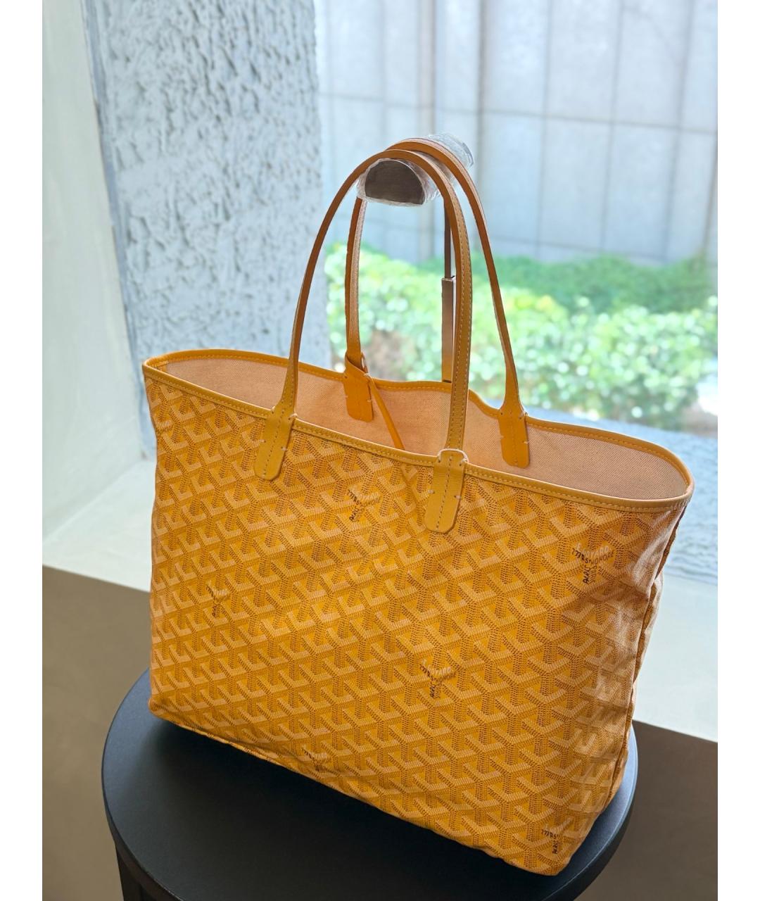 GOYARD Желтая сумка через плечо из искусственной кожи, фото 6
