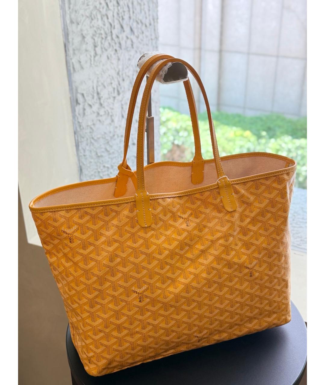 GOYARD Желтая сумка через плечо из искусственной кожи, фото 7