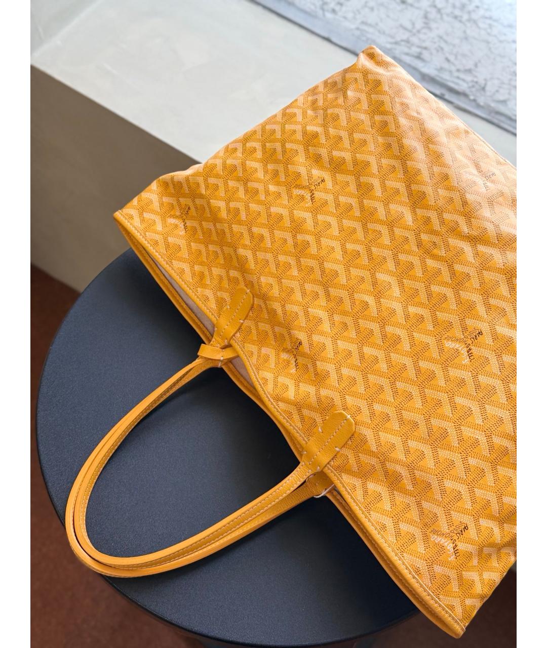 GOYARD Желтая сумка через плечо из искусственной кожи, фото 8