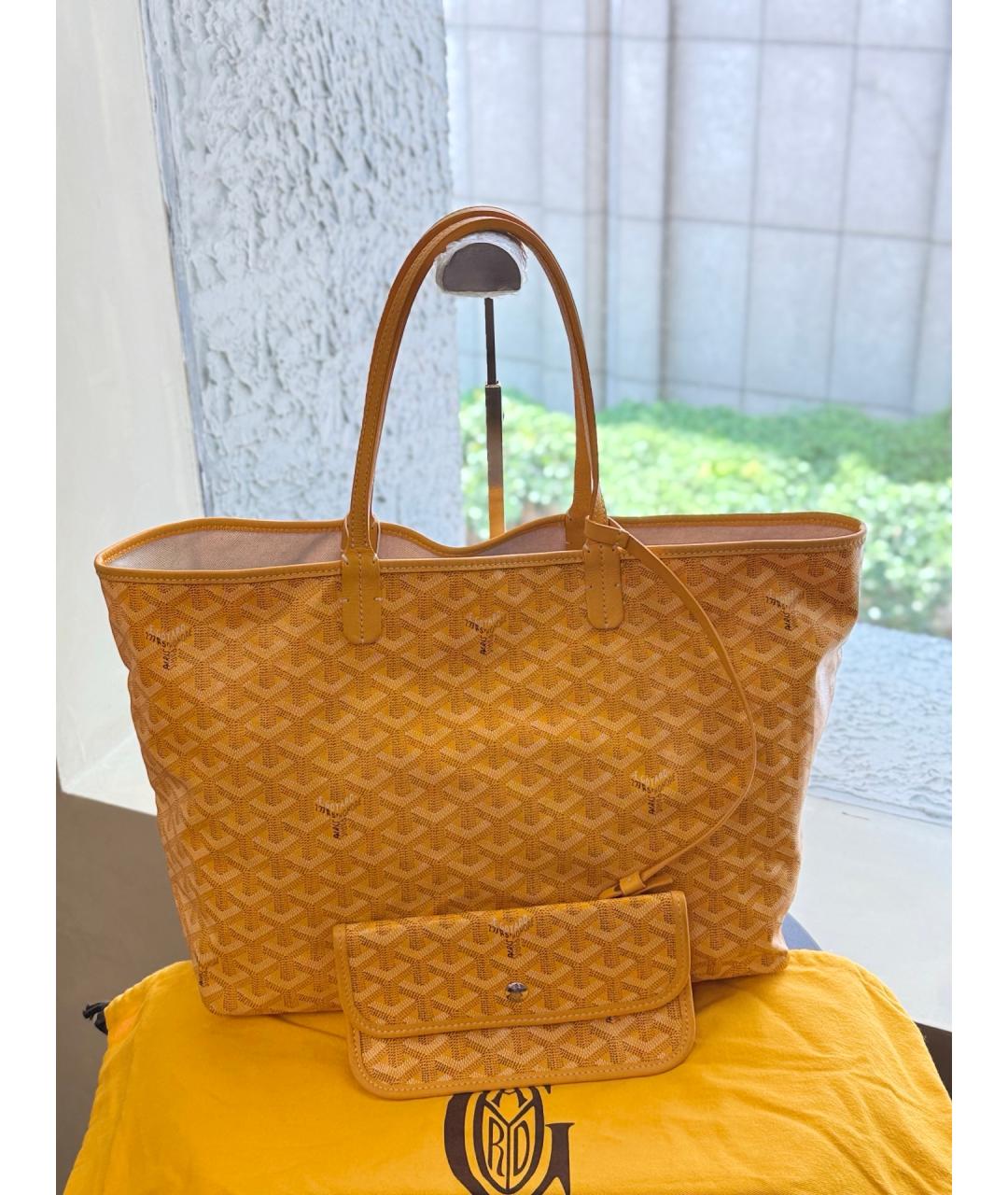 GOYARD Желтая сумка через плечо из искусственной кожи, фото 9