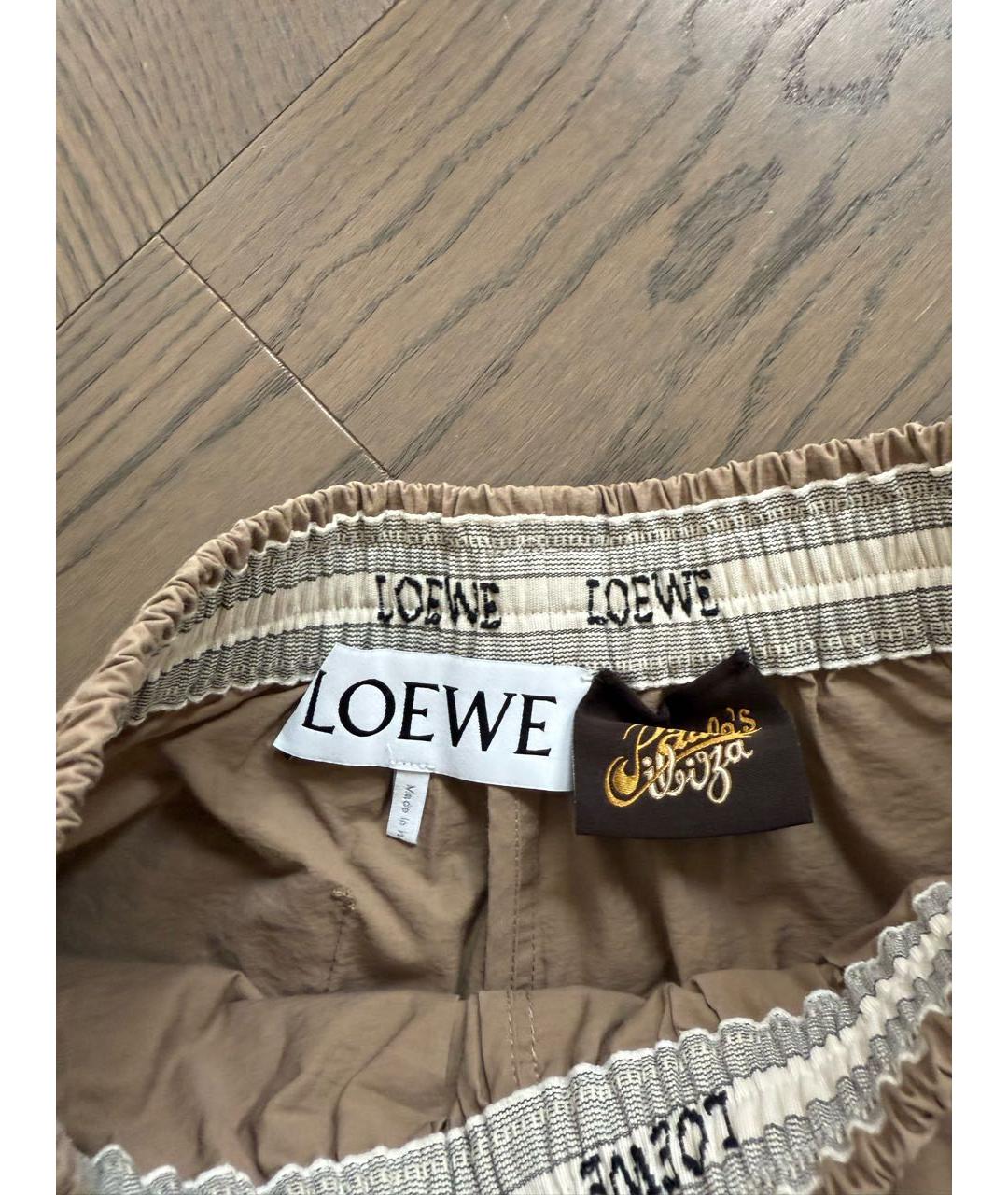 LOEWE Хаки хлопковые брюки широкие, фото 4