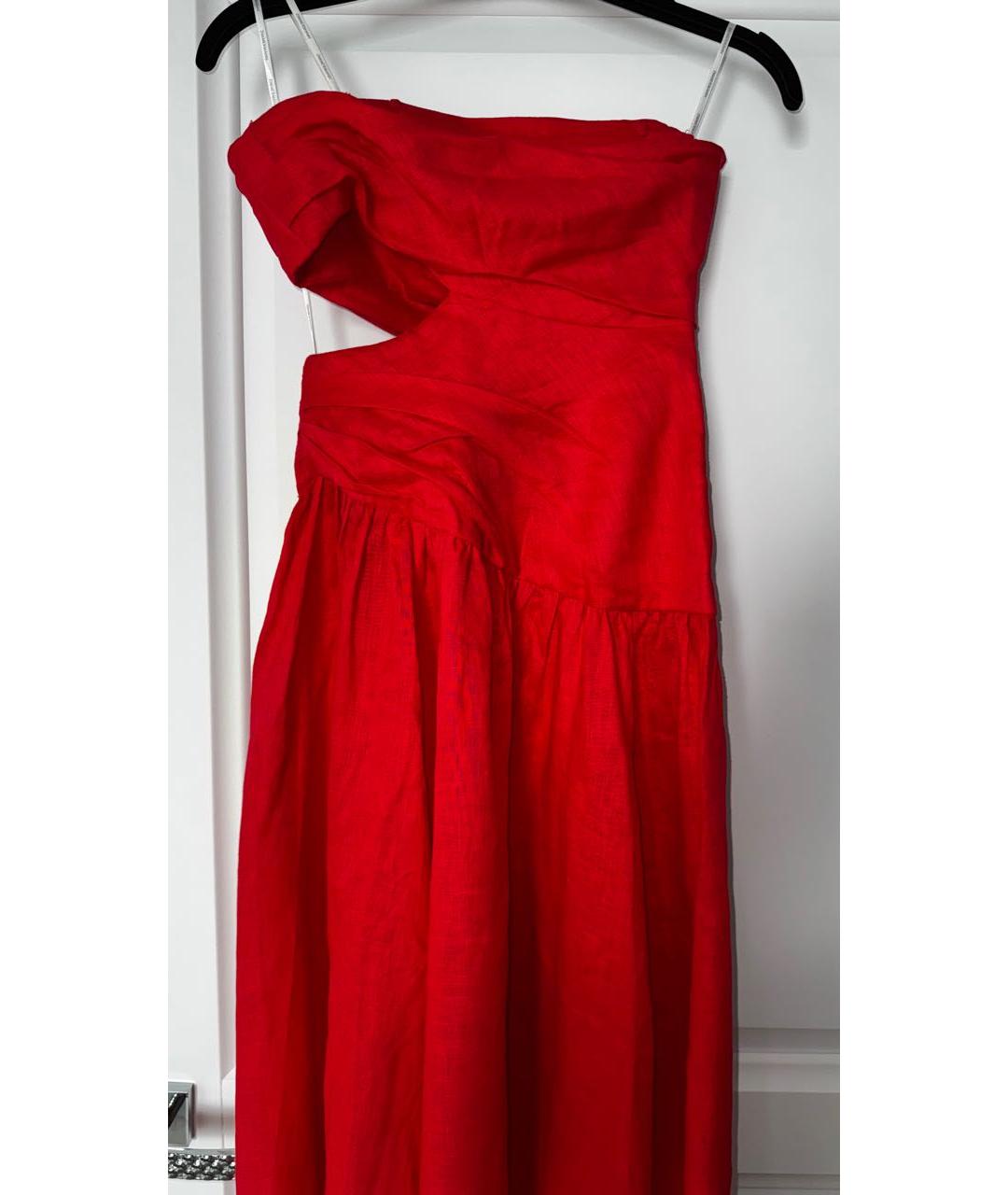 ZIMMERMANN Красное льняное повседневное платье, фото 2