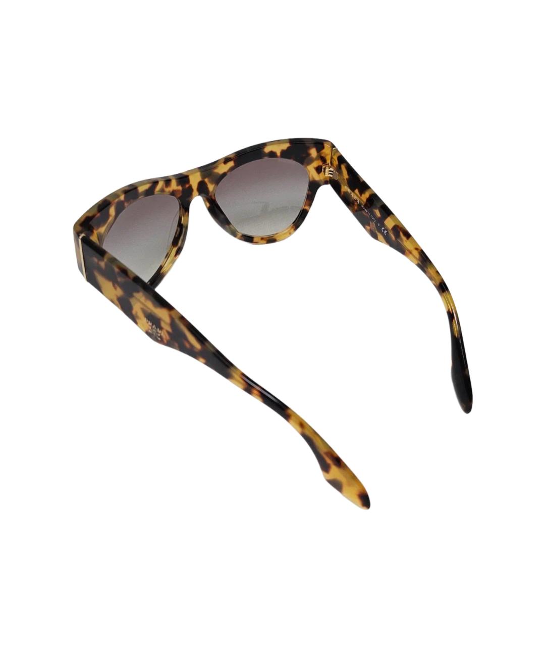 PRADA Коричневые пластиковые солнцезащитные очки, фото 4