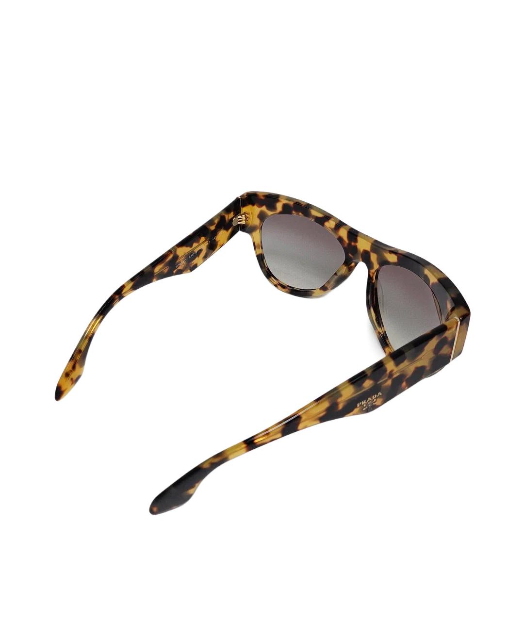 PRADA Коричневые пластиковые солнцезащитные очки, фото 5