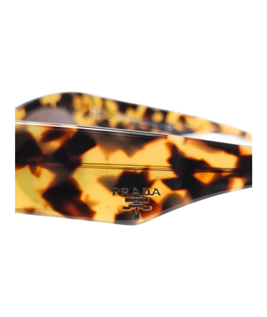 PRADA Коричневые пластиковые солнцезащитные очки, фото 6