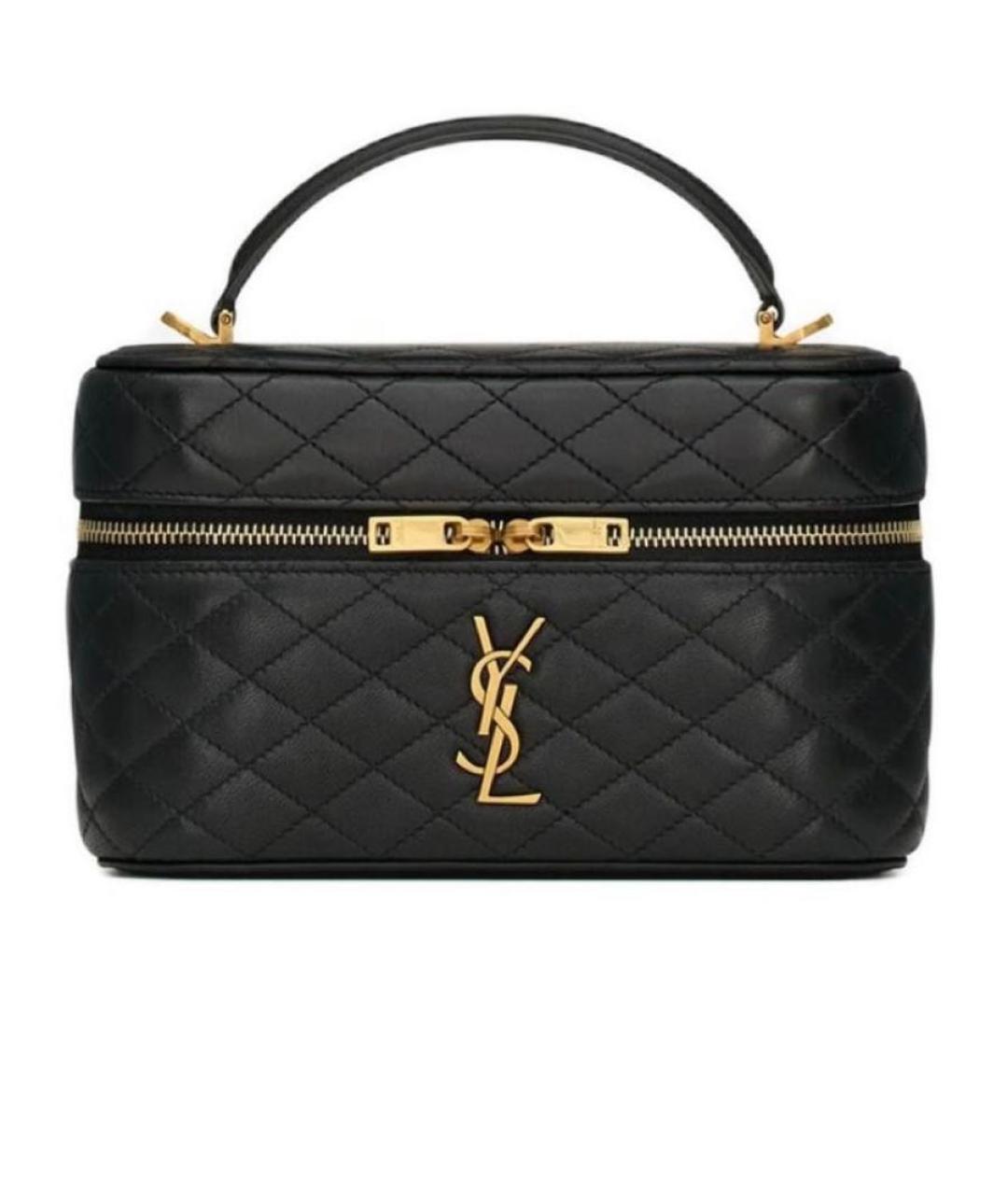 SAINT LAURENT Черная кожаная сумка через плечо, фото 1