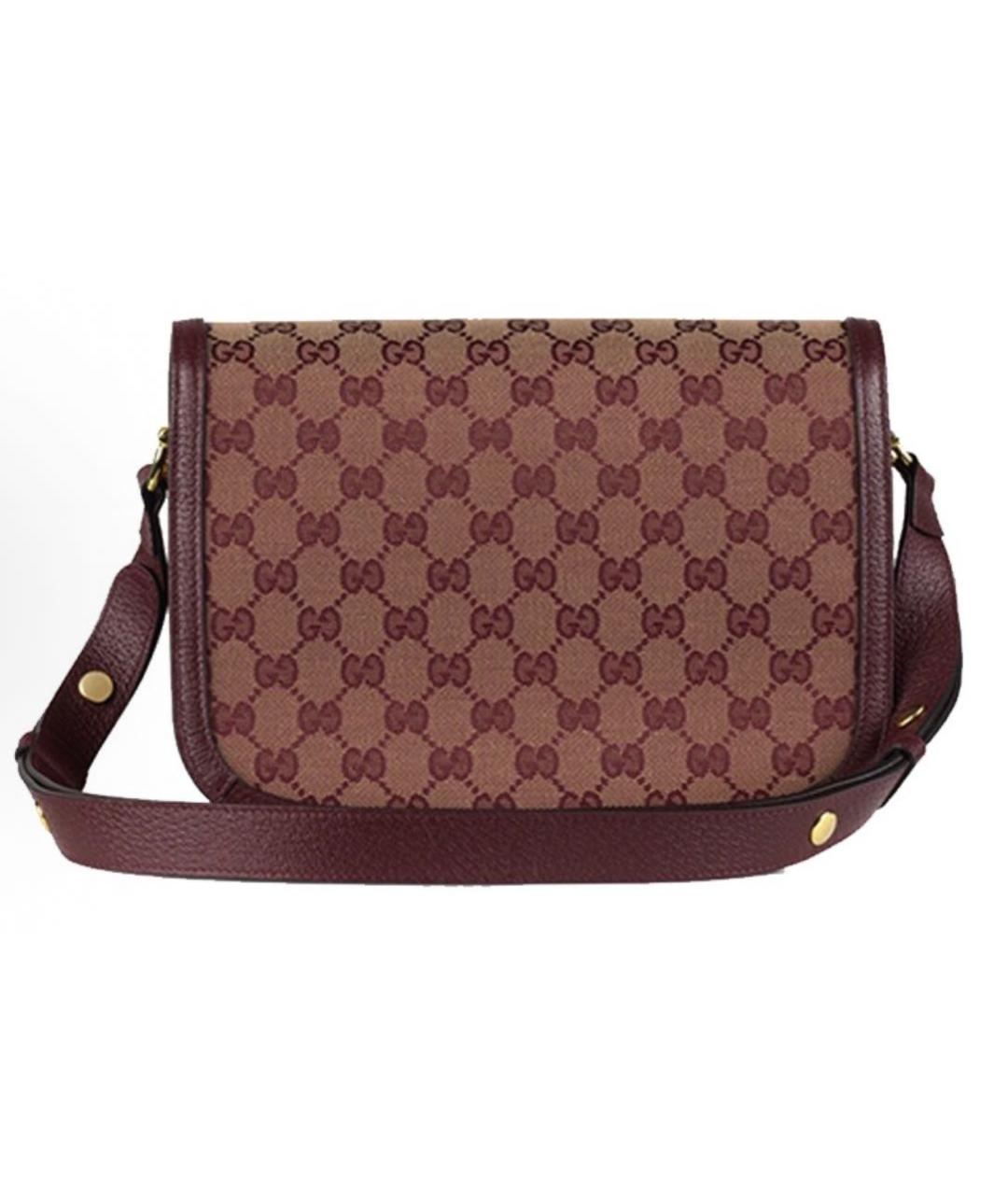 GUCCI Бордовая кожаная сумка через плечо, фото 2