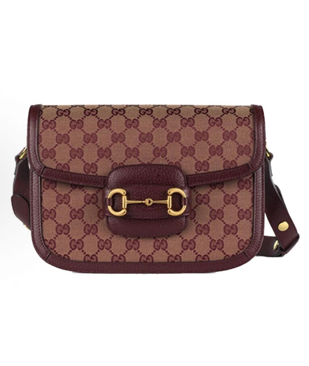 GUCCI Бордовая кожаная сумка через плечо, фото 5