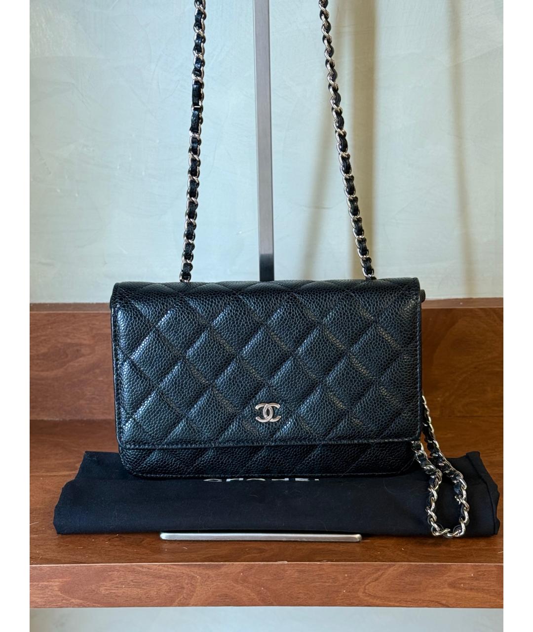 CHANEL Черная кожаная сумка тоут, фото 9