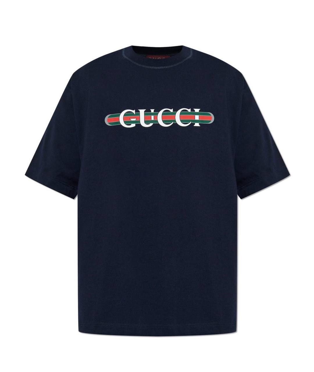 GUCCI Темно-синяя футболка, фото 1