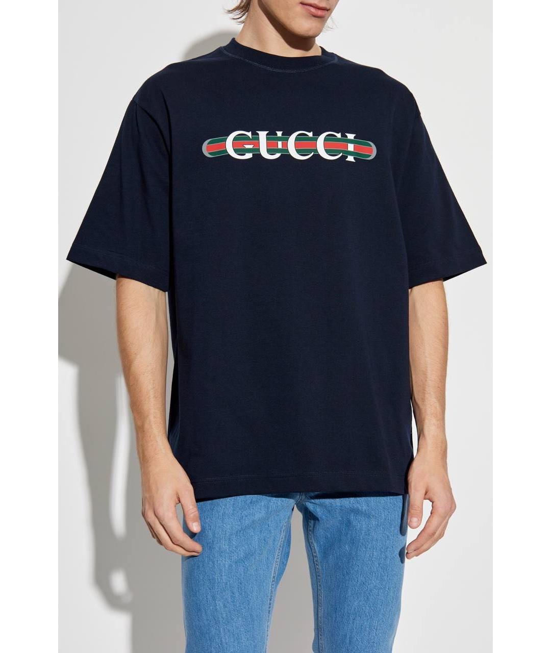 GUCCI Темно-синяя футболка, фото 4