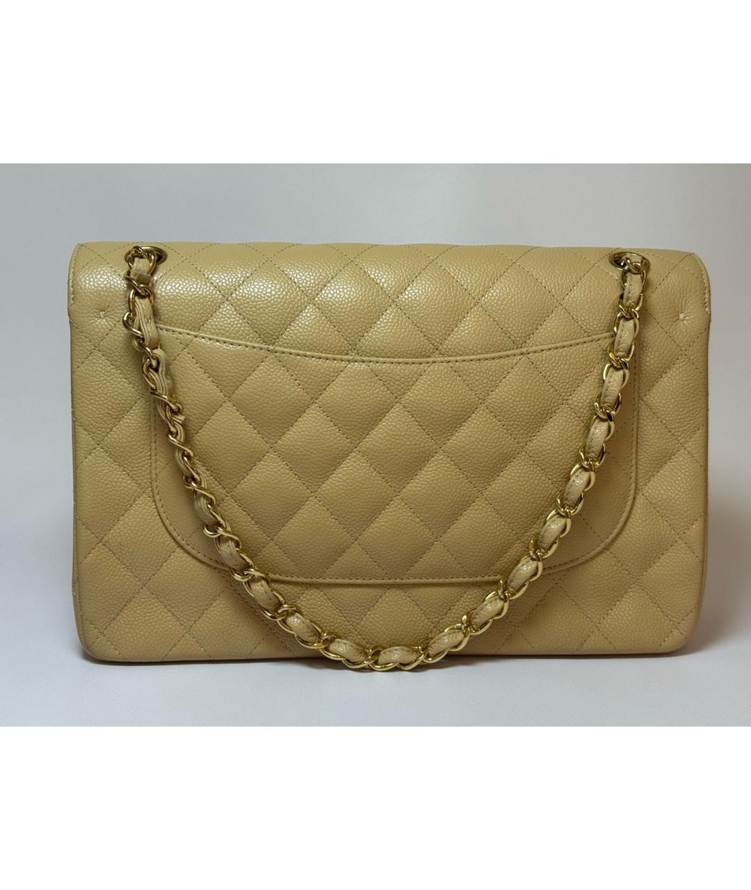 CHANEL Бежевая кожаная сумка через плечо, фото 3