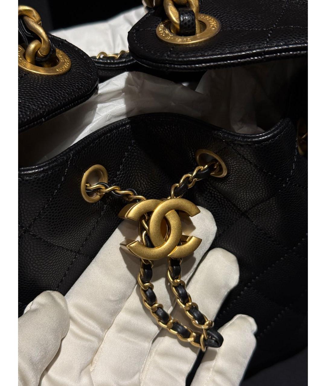 CHANEL Черная кожаная сумка через плечо, фото 6