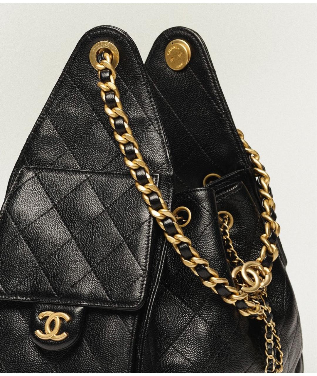 CHANEL Черная кожаная сумка через плечо, фото 8