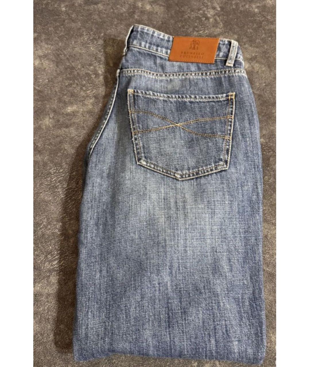 BRUNELLO CUCINELLI Синие хлопковые джинсы, фото 6