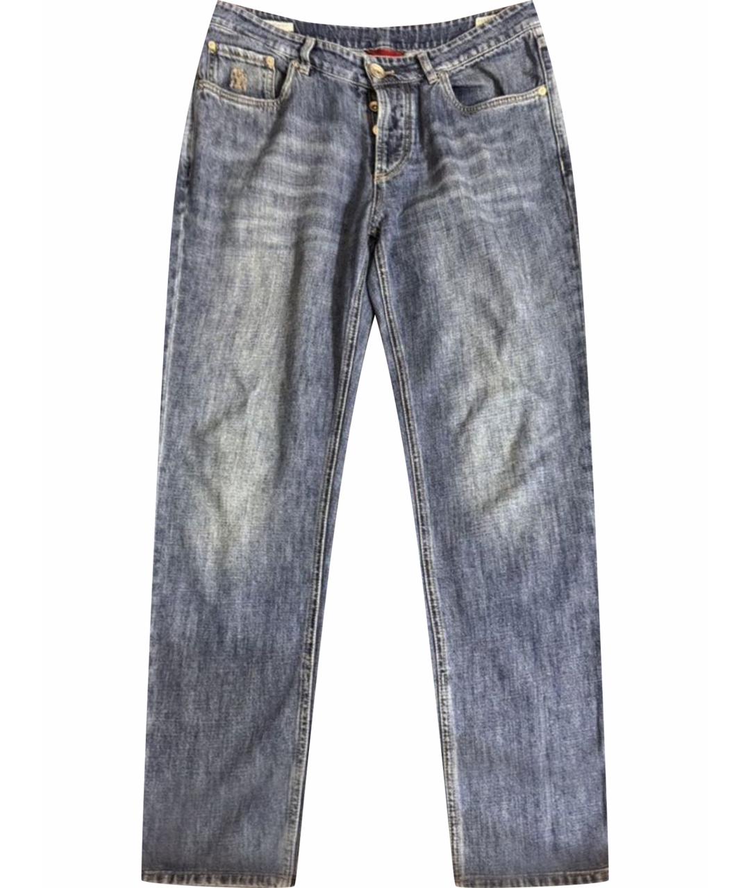 BRUNELLO CUCINELLI Синие хлопковые джинсы, фото 1