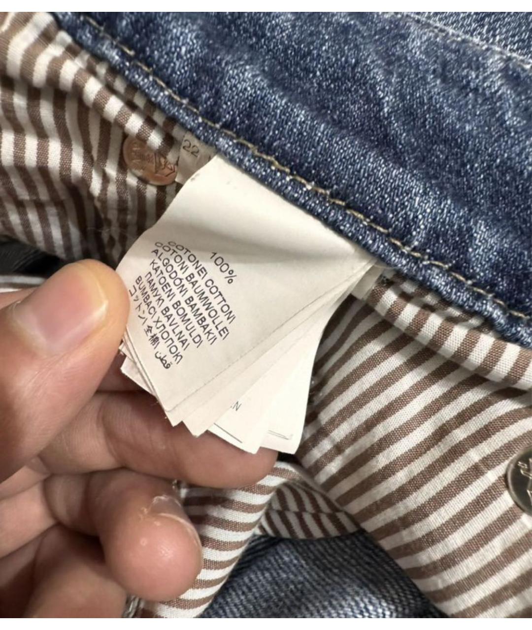 BRUNELLO CUCINELLI Синие хлопковые джинсы, фото 4