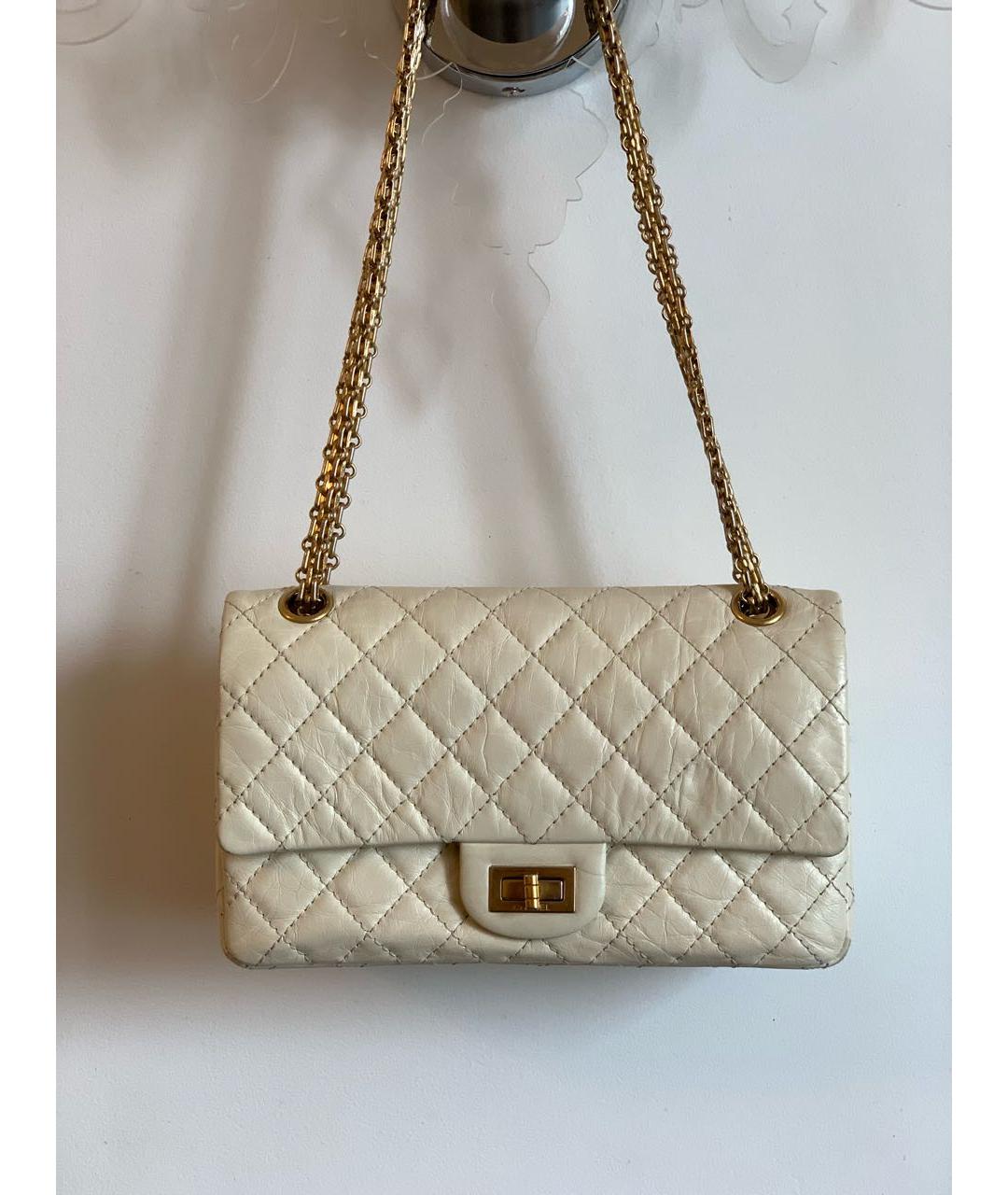 CHANEL Бежевая кожаная сумка через плечо, фото 8