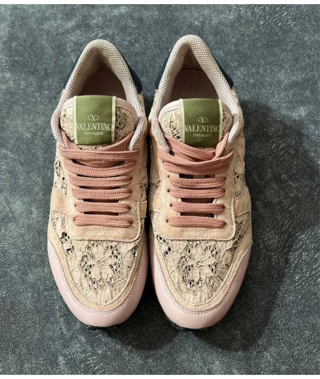 VALENTINO Розовые текстильные кроссовки, фото 2