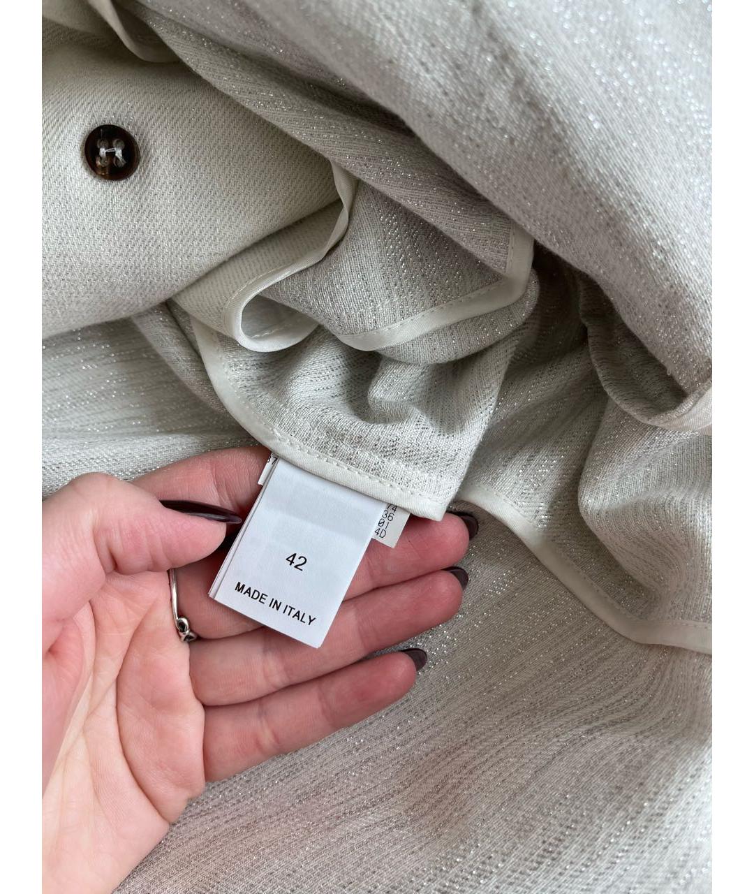 BRUNELLO CUCINELLI Белый вискозный костюм с брюками, фото 5