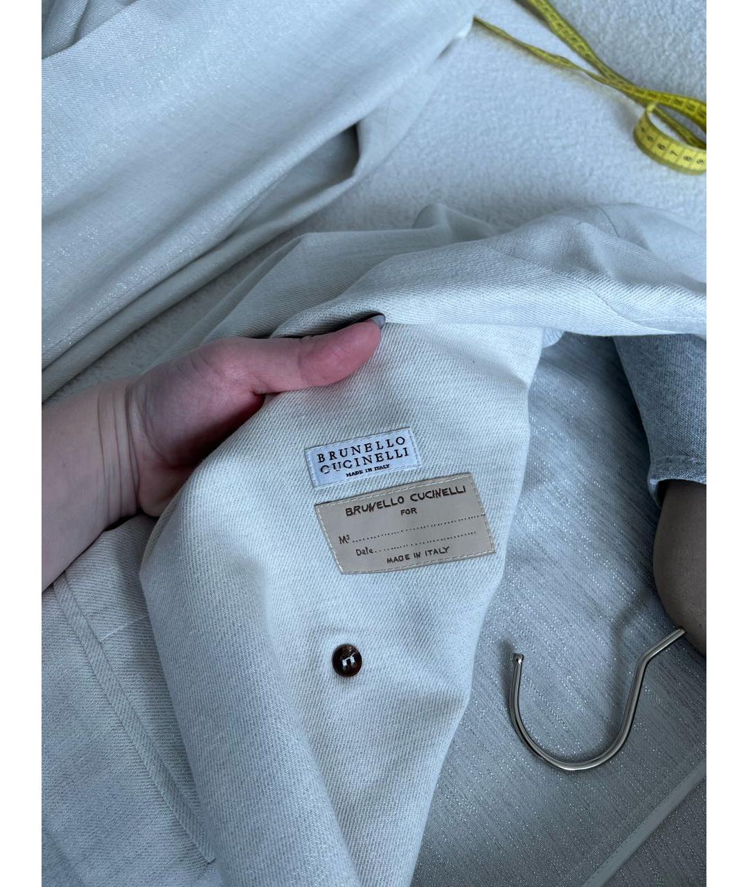 BRUNELLO CUCINELLI Белый вискозный костюм с брюками, фото 6