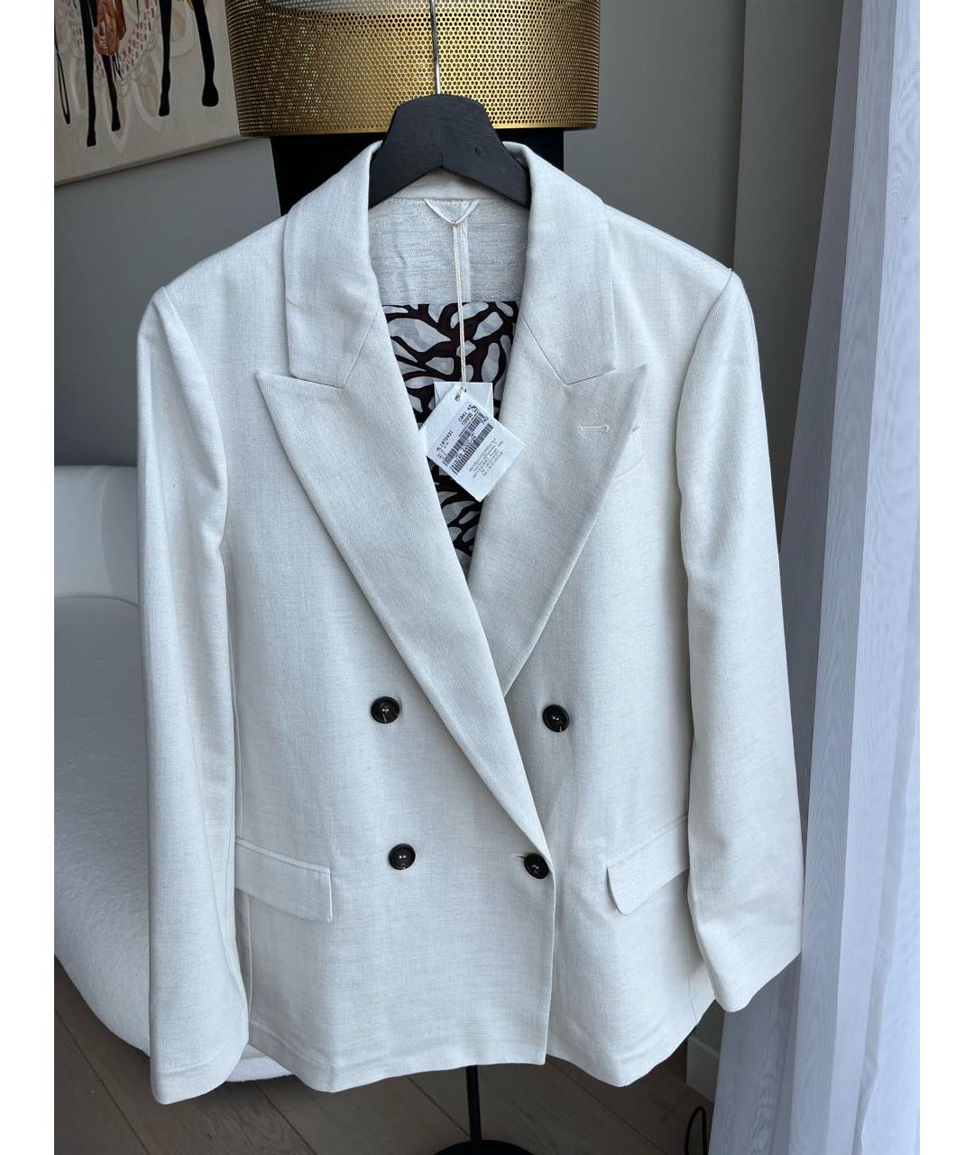 BRUNELLO CUCINELLI Белый вискозный костюм с брюками, фото 8