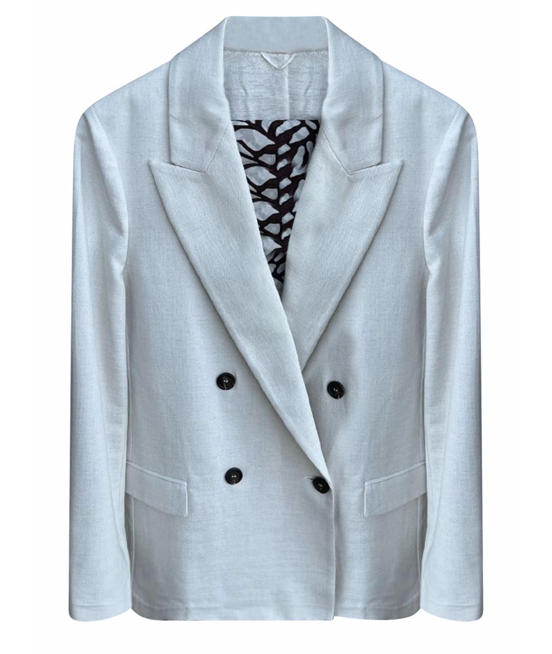 BRUNELLO CUCINELLI Белый вискозный костюм с брюками, фото 9