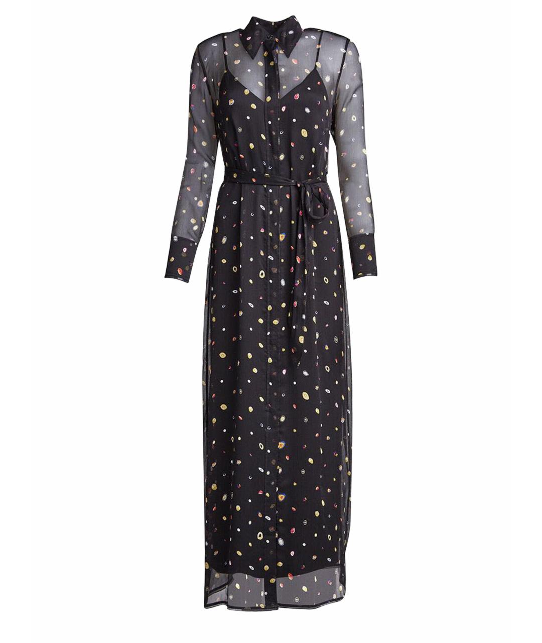 DIANE VON FURSTENBERG Черное шелковое повседневное платье, фото 1
