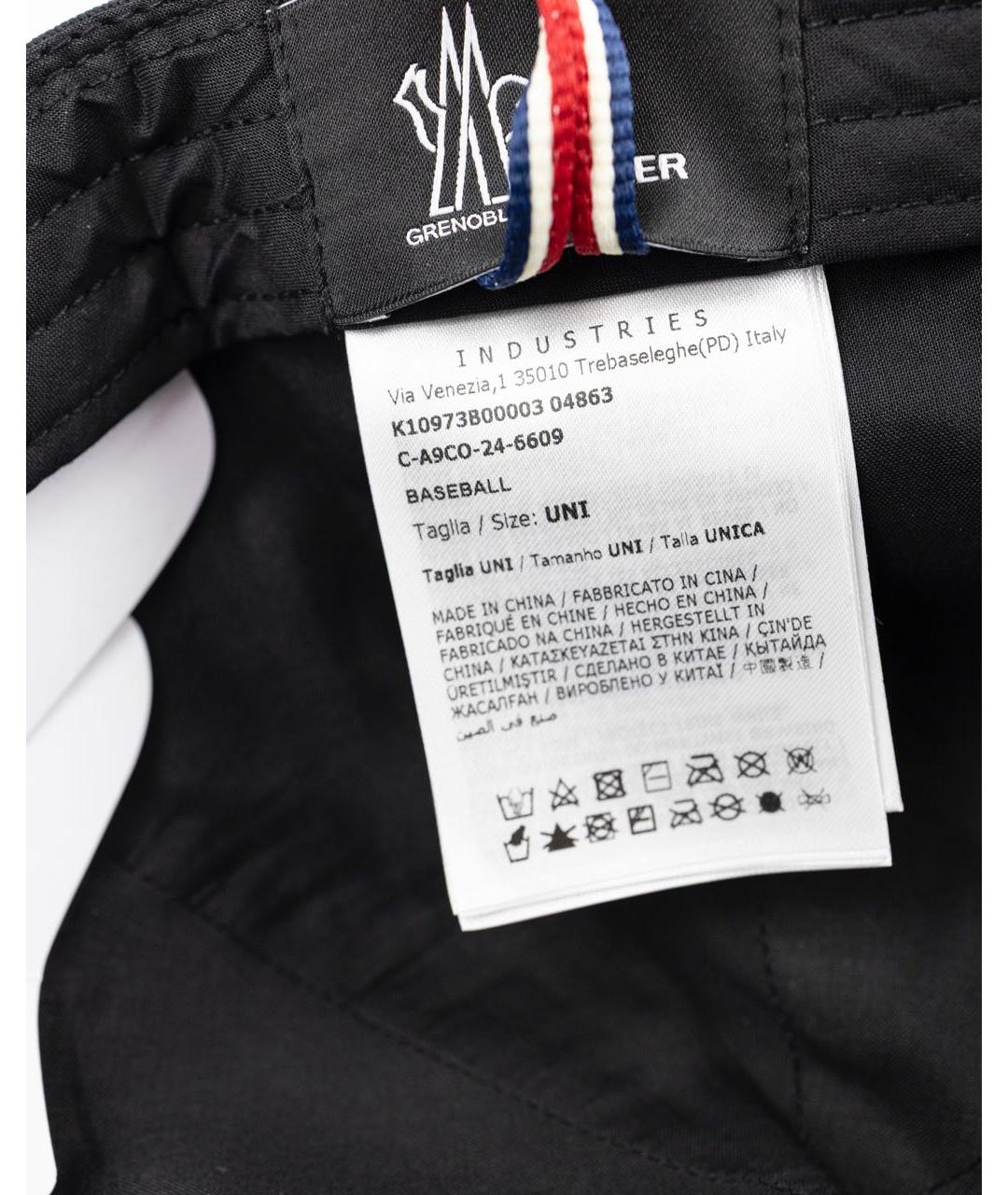 MONCLER Черная хлопковая кепка/бейсболка, фото 4
