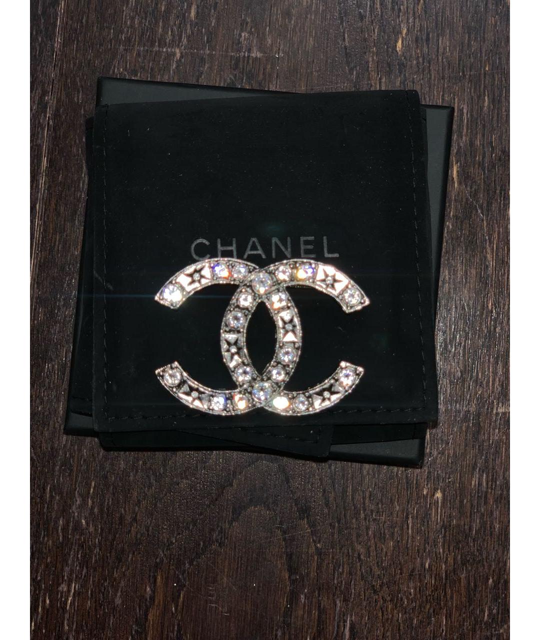 CHANEL Антрацитовая металлическая булавка / брошь, фото 5